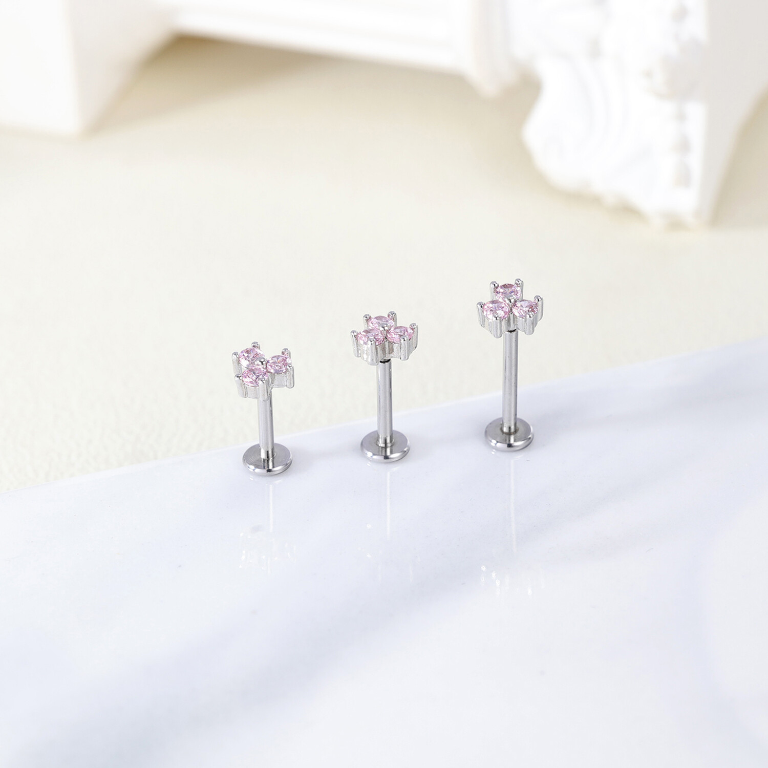 16g Stainless Steel Labret Lip Studs CZ Tragus Earrings Medusa Monroe Piercing