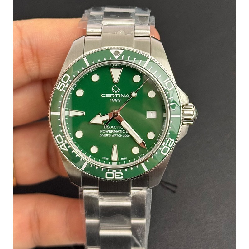 Certina DS Action Diver 38mm Powermatic 80 Green Dial Men’s Watch C0488071109100