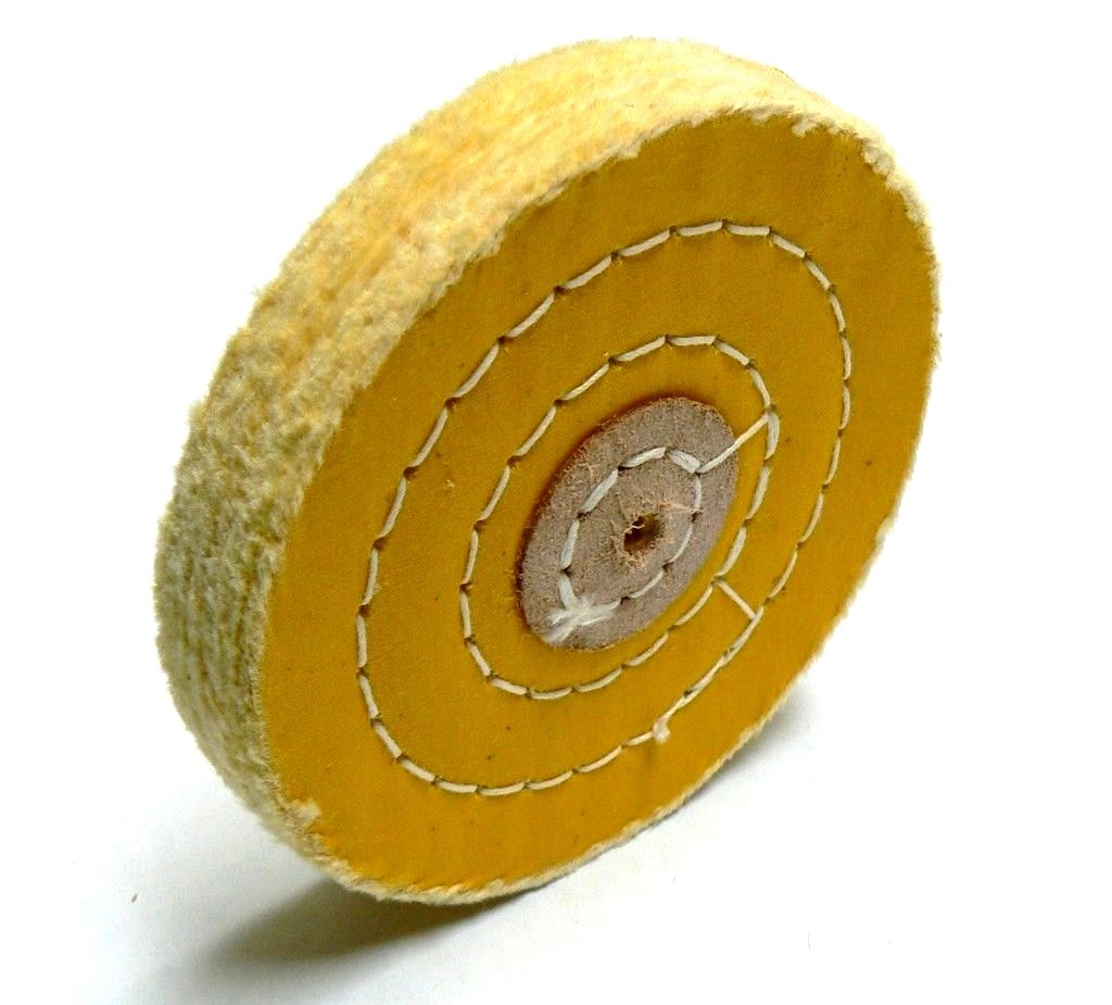 Buff Wheel Yellow Treated Buff 4″ 50ply Leather Center Buffing Polishing Jewelry