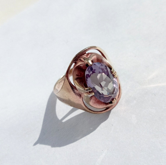Natural Alexandrite Ring Color Changing Gemstone 925 Sterling Silver Ring
