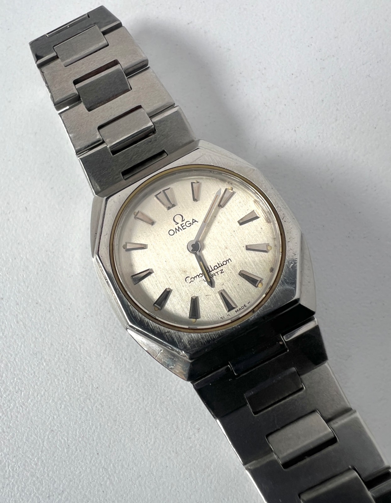 OMEGA Constellation Quartz Watch Vintage Ladys Swiss Made Gray Dial 595.0007