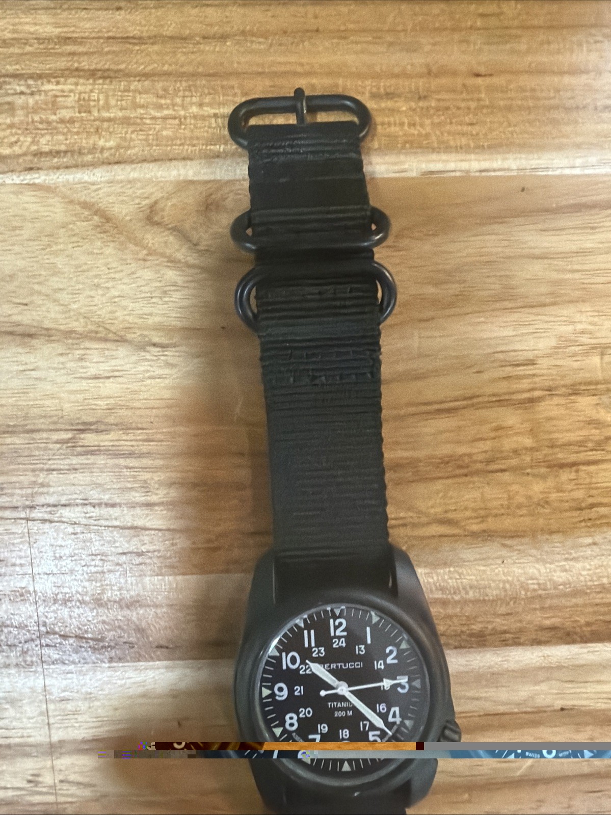 Bertucci A-2T Vintage Titanium Field Watch Black Sapphire 200M Swiss Working