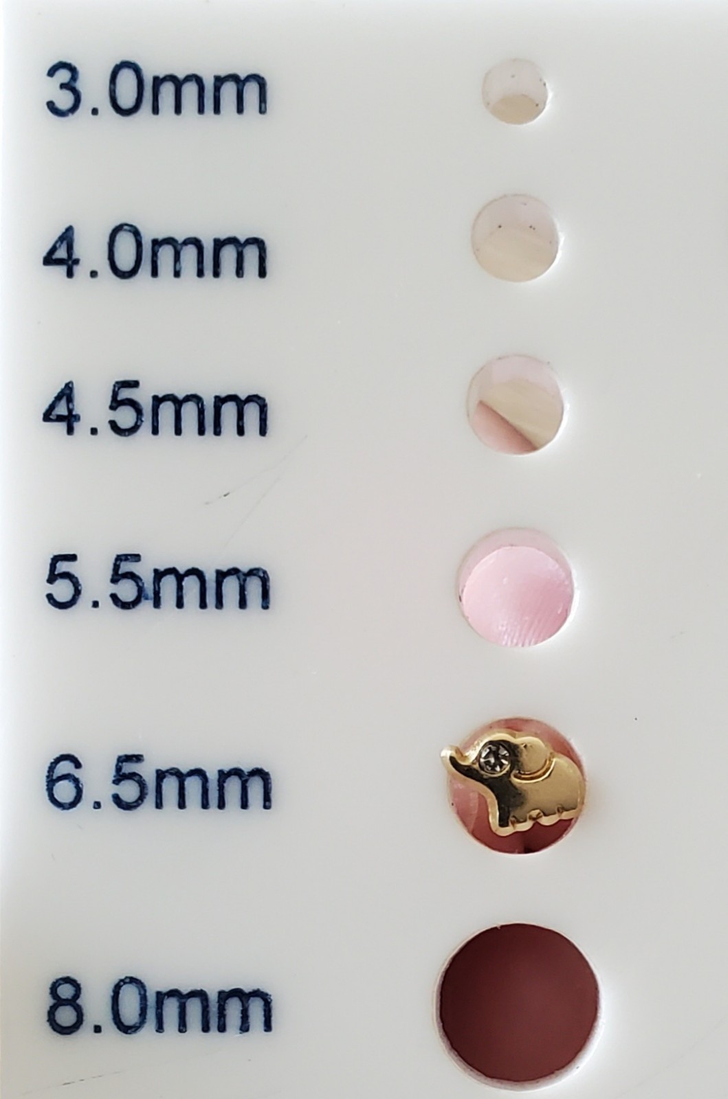 10K Solid Gold Lucky Elephant Cartilage Earring 6.5mm CZ eye Stud