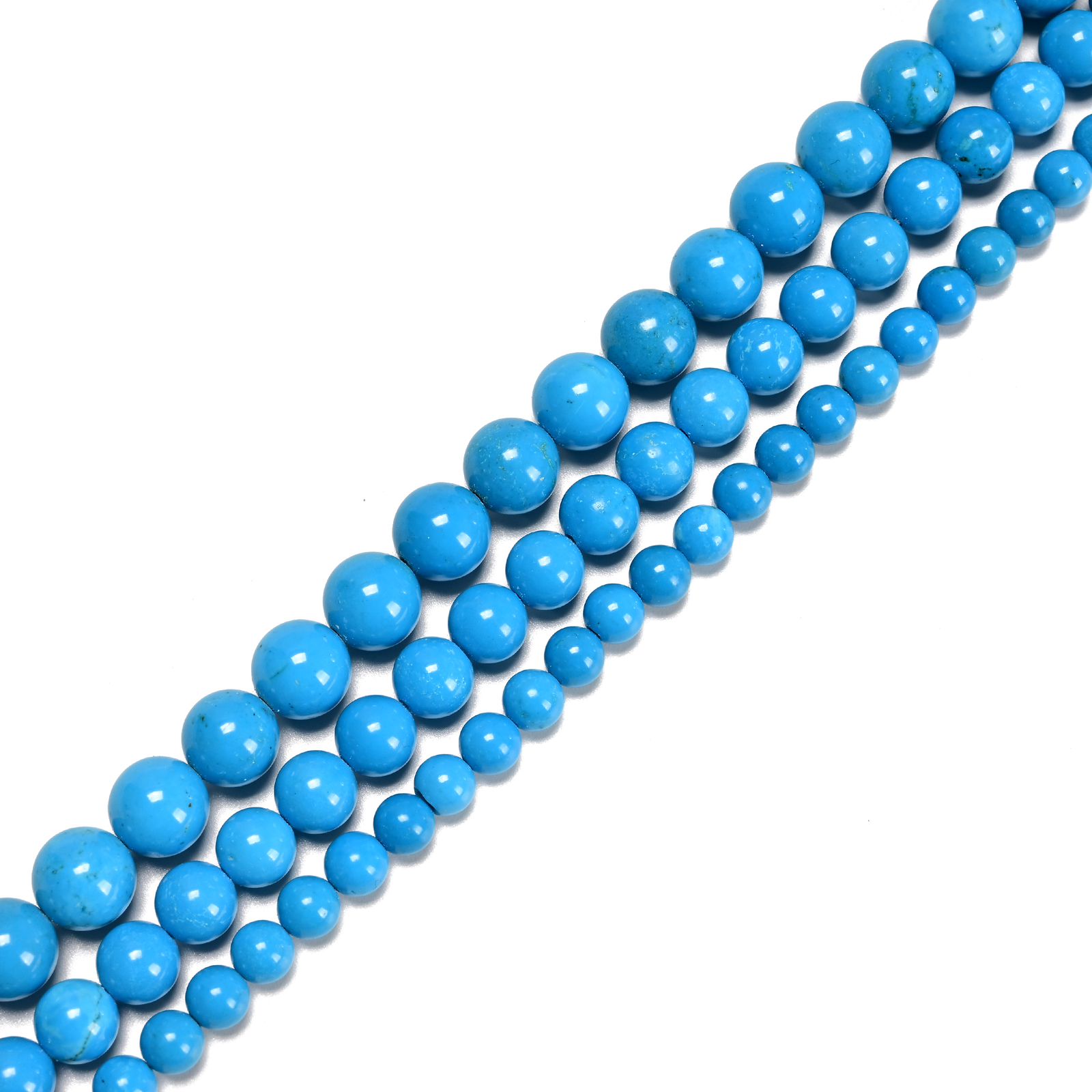 Blue Turquoise Smooth Round Beads Size 6mm 8mm 10mm 15.5″ Strand