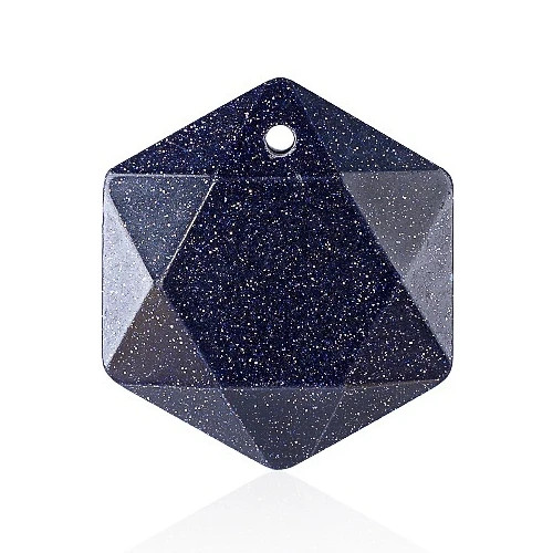 6PCS 22mm Faceted Hexagon Stone Pendants Healing Crystal Charm DIY Jewelry