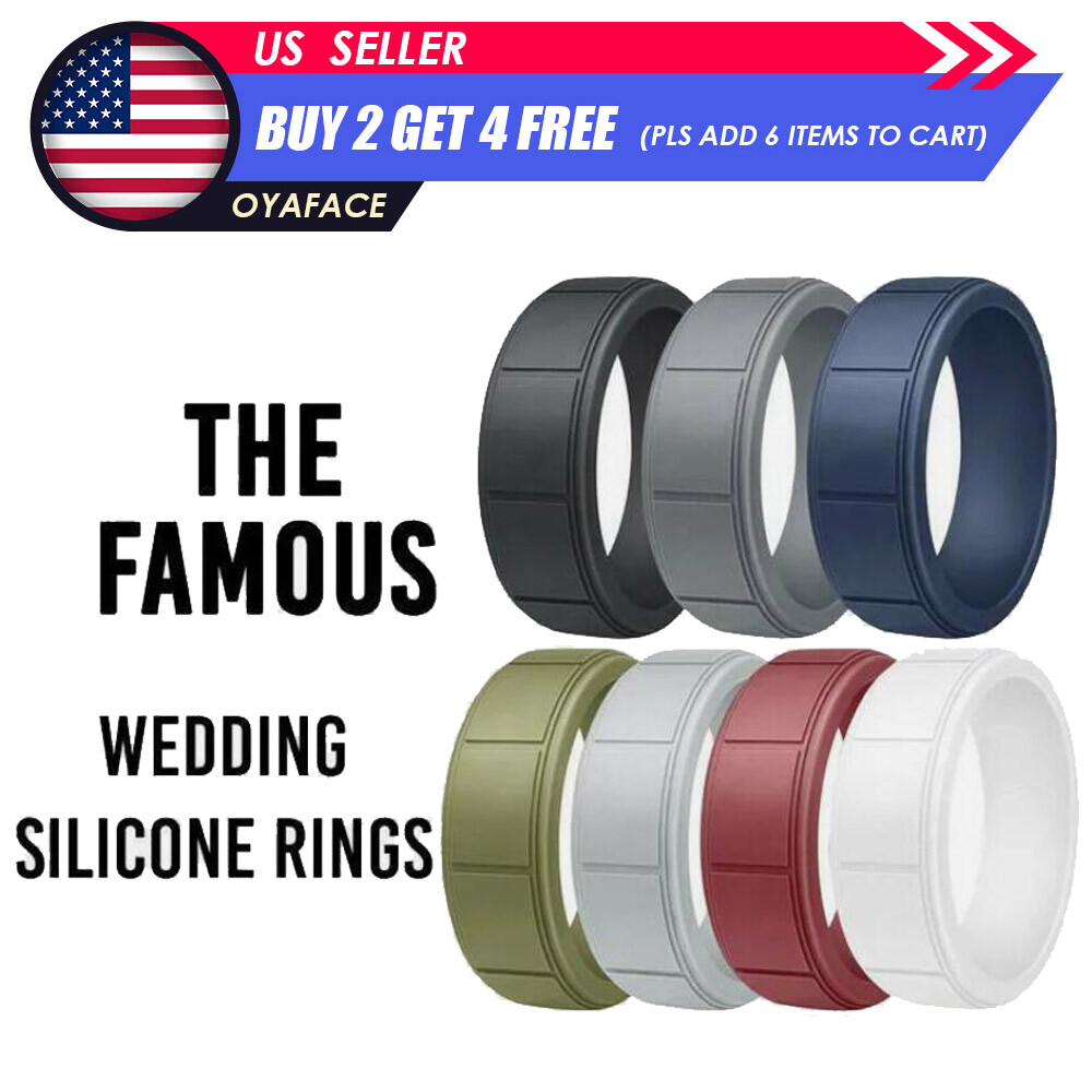1Pack Medical Grade Silicone Wedding Ring Men’s Sport Rubber Band Size 8#-13#
