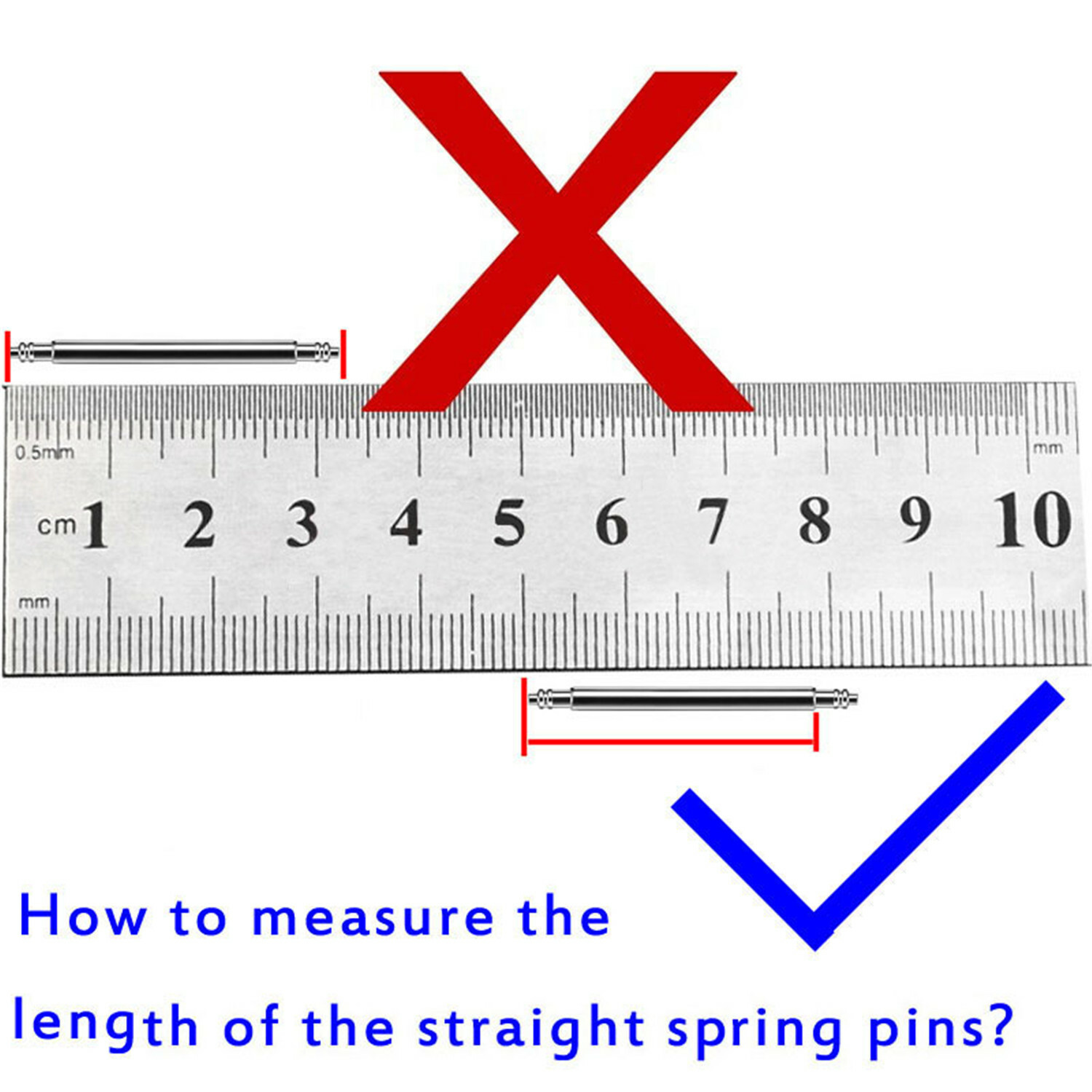 20pcs 10-27mm Stainless Steel Spring Bar Watch Band Release Pins D1.3 1.5 1.8mm