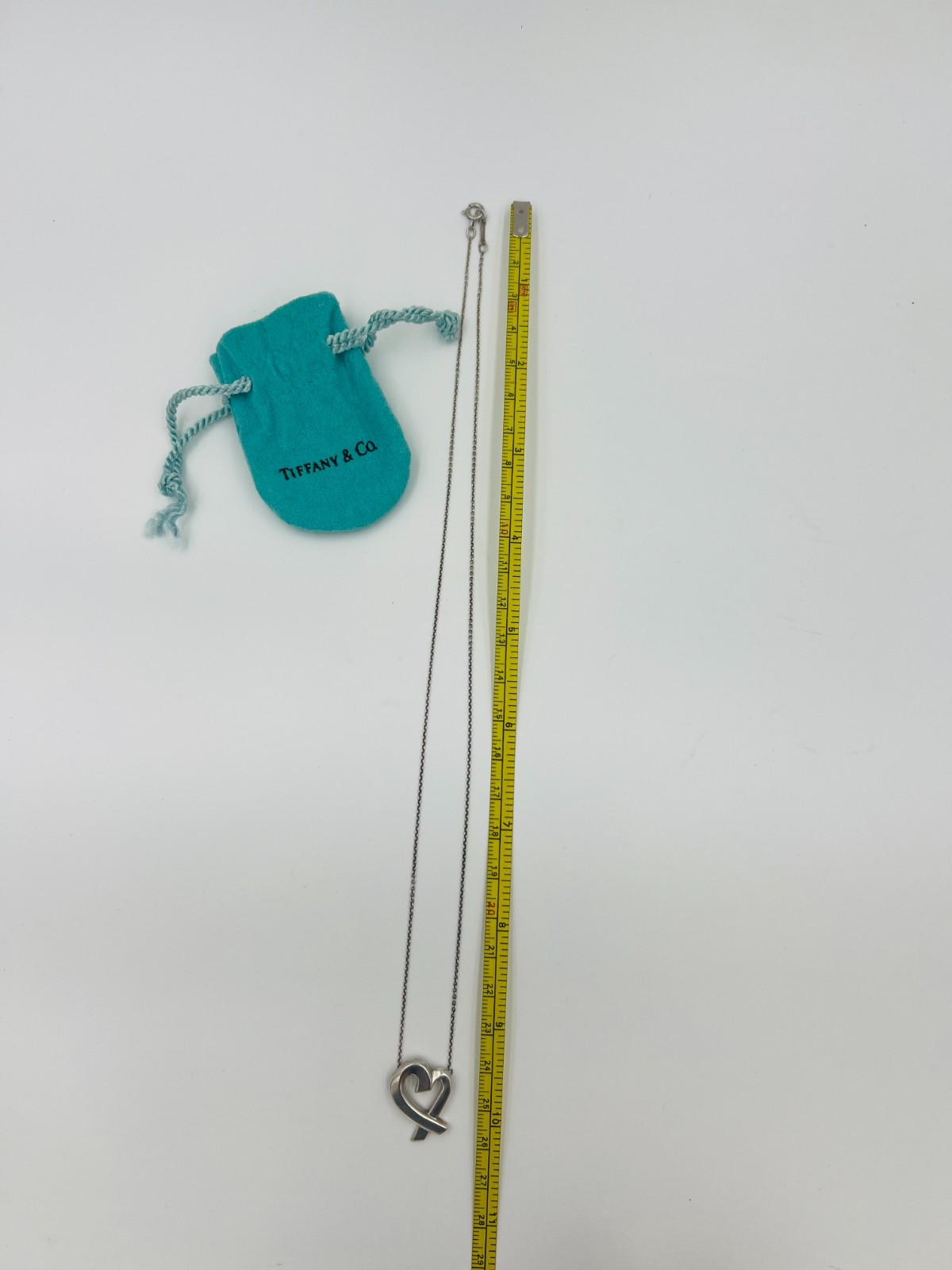 Auth TIFFANY & Co. Sterling Silver 925 Paloma Picasso Loving Heart Necklace