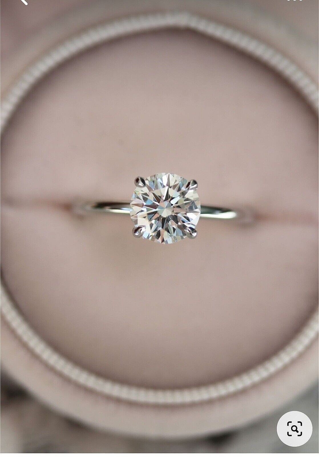 2ct round cut real moissanite ring 14k white gold plated