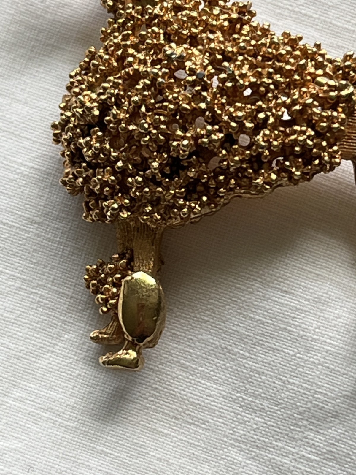 Vintage New York City B.S.K Jewelers Gold Tone French Poodle Dog Brooch Signed