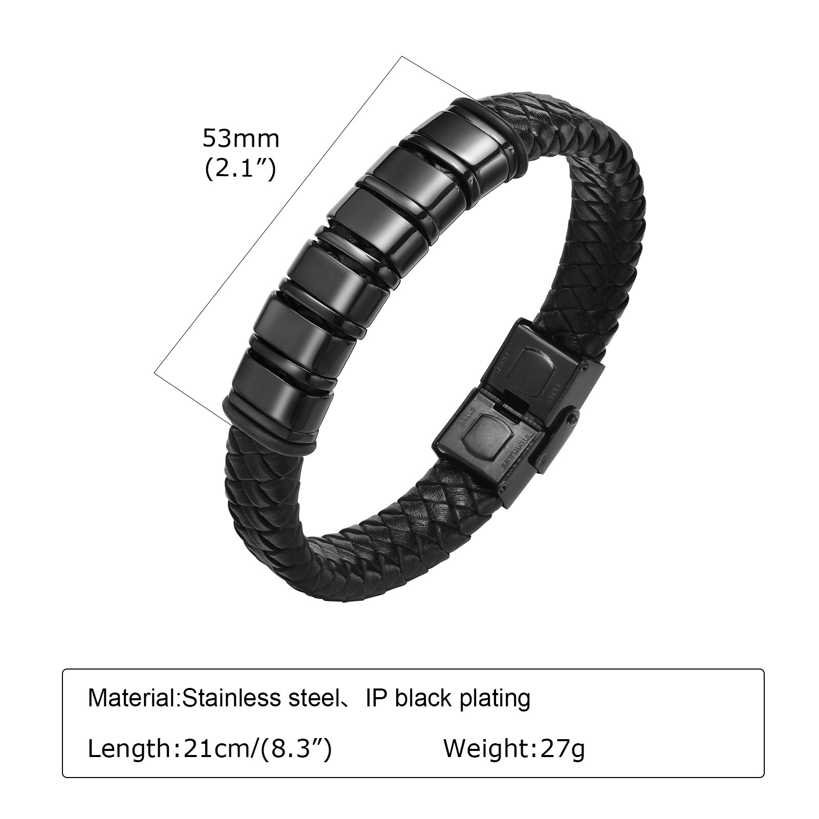 Personalised Men Leather Bracelet Custom Beads Family Name Christmas Gift Dad