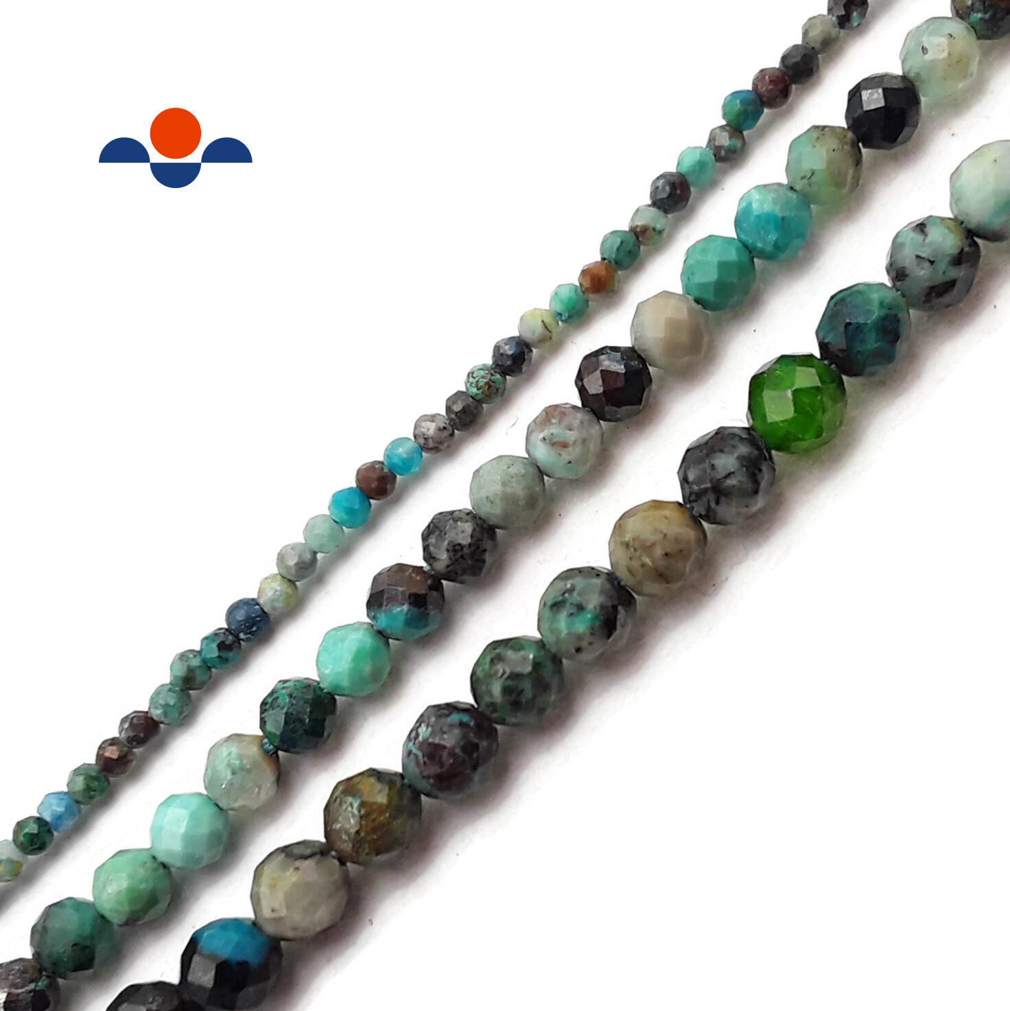 Natural Chrysocolla Faceted Round Beads 2mm 3mm 4mm 5mm 15.5″ Strand