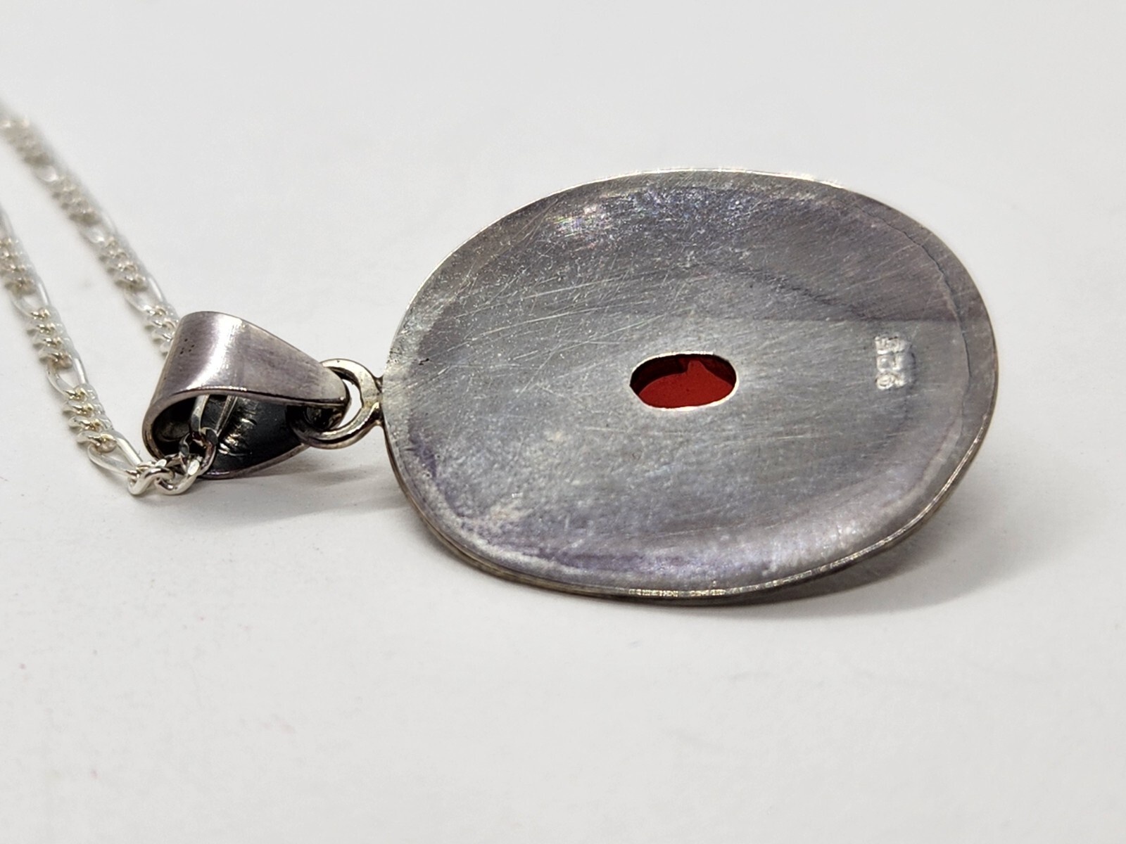 Carnelian Sterling Silver Necklace 20″