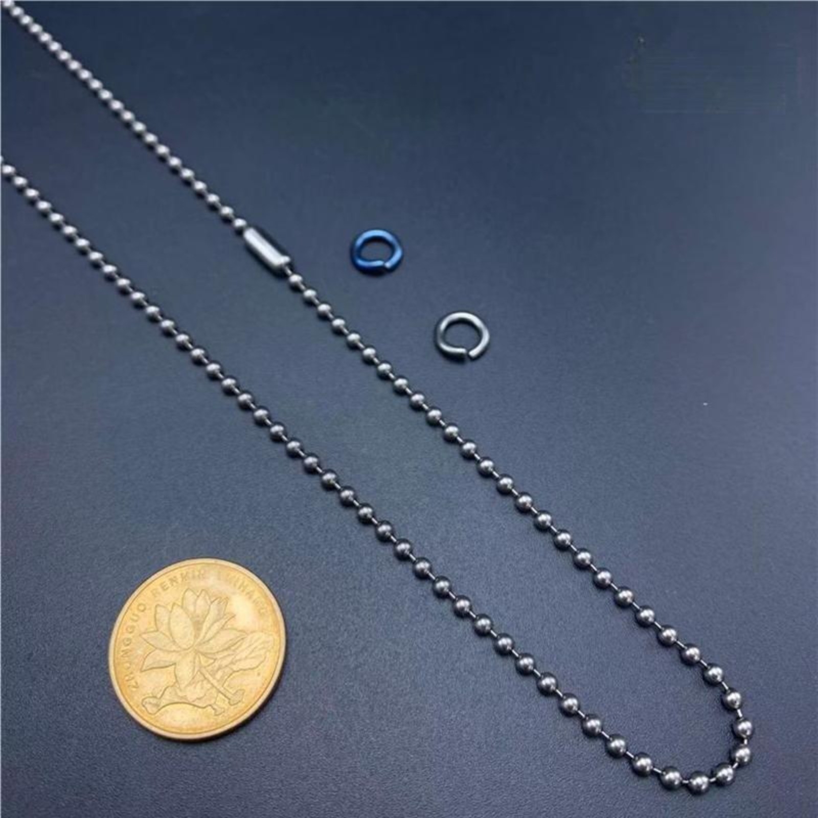 2mm 2.4mm 3mm 4mm Titanium Ball Beads Chain Necklace Anti-allergy 25.6” Unisex
