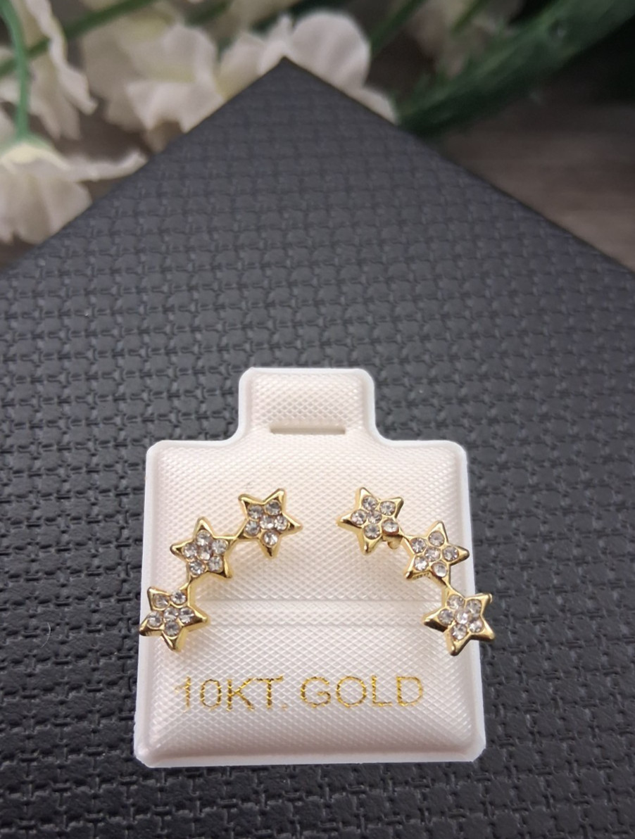 Aretes de oro 10K estrella de de rosca – 10k gold star earrings screw back