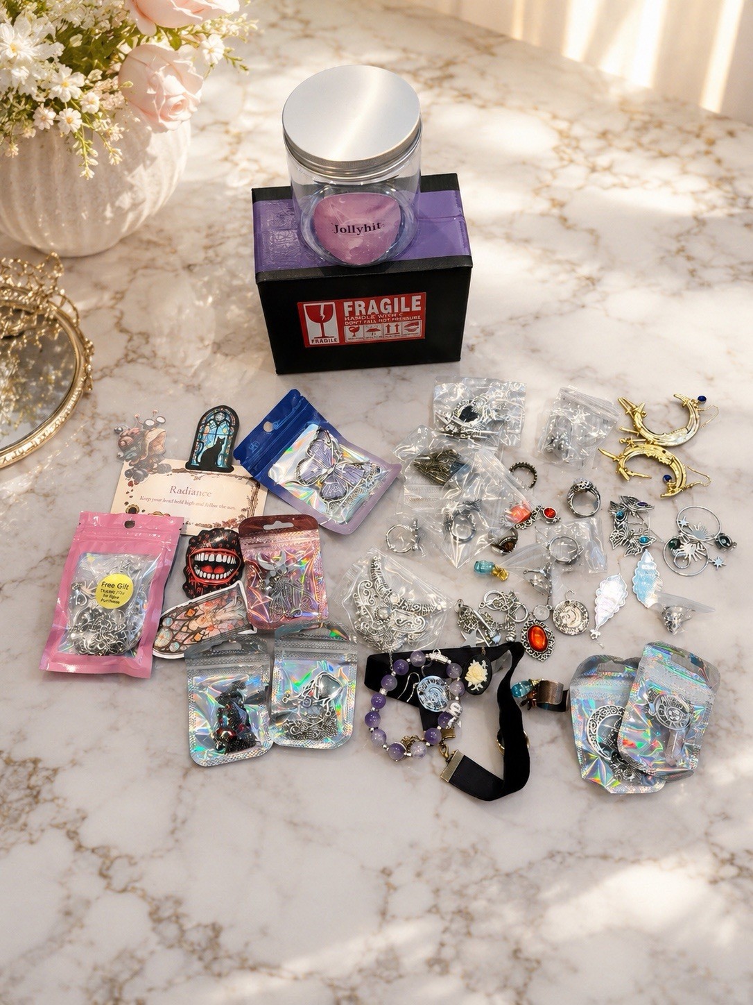 Jollyhit Gift-Ready Witchy & Fairycore Aesthetic Mystery Jewelry Jar, 30PCS