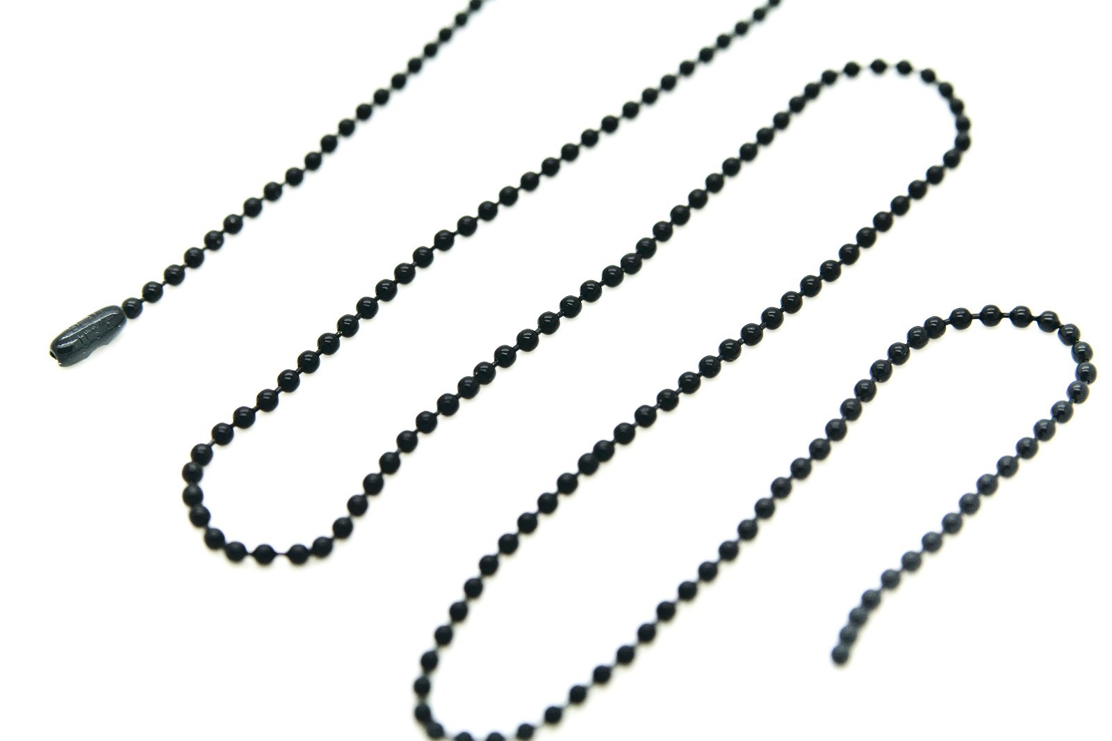 PACK OF 10 BALL CHAIN NECKLACES 24″ LENGTH BLACK EPOXY 2.4MM BEAD – USA SELLER