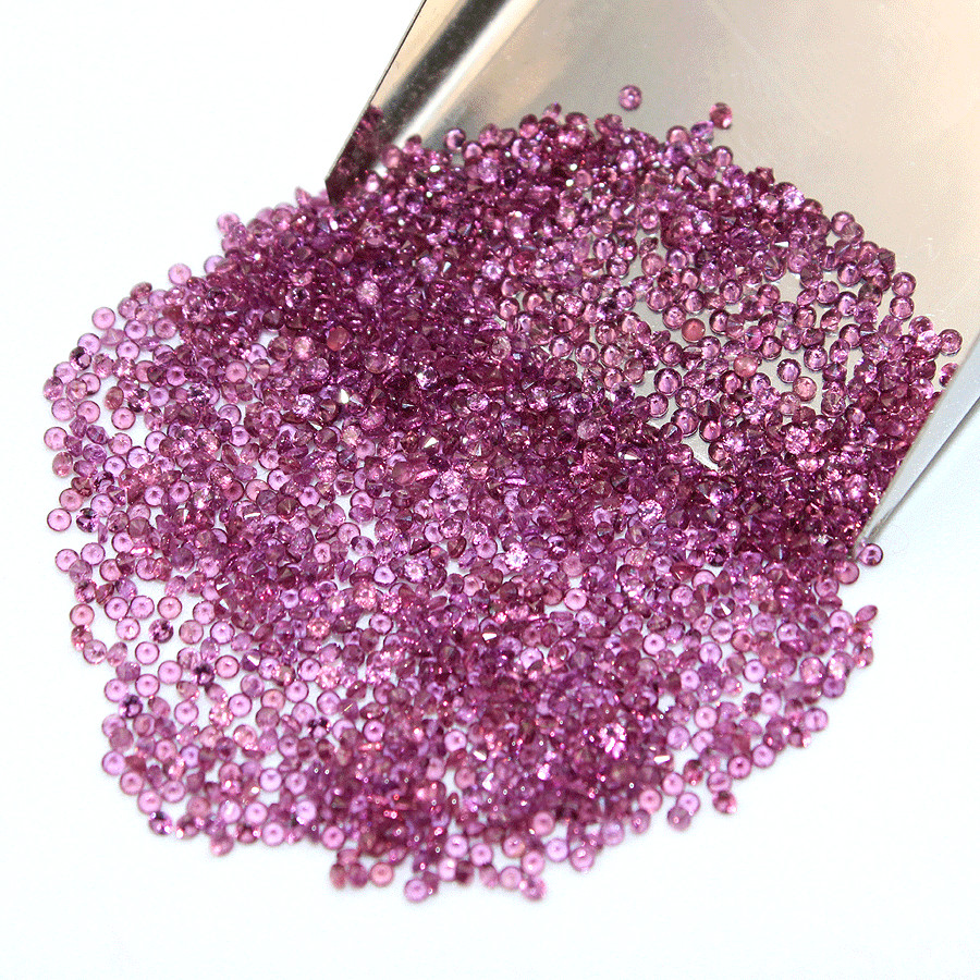 VVS 50 Pcs Natural Rubellite Tourmaline 1.3MM Round Cut Untreated Gemstones Lot