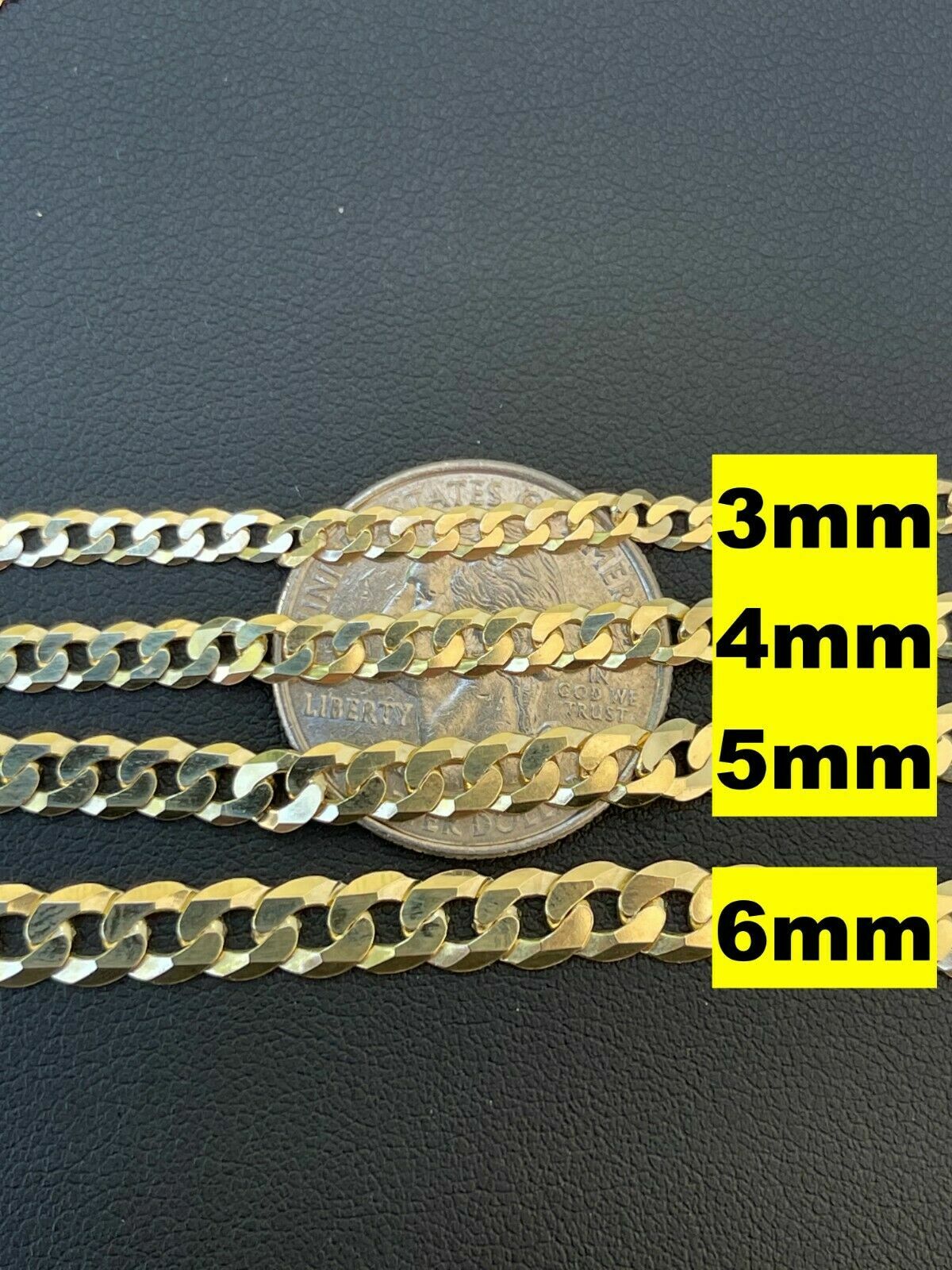 Real 14k Gold Plated Solid 925 Sterling Silver Flat Cuban Bracelet Mens Ladies