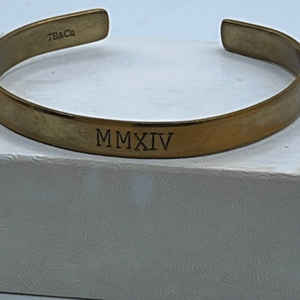 2014 TB & Co. brass cuff bracelet Roman numbers