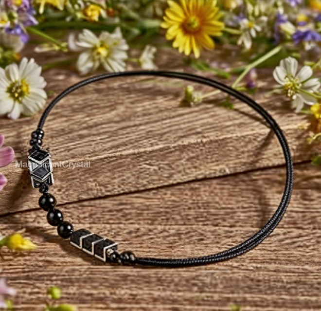 Protection Hematite Beaded Anklet Hematite Stone Bracelet Healing Crystal Gift