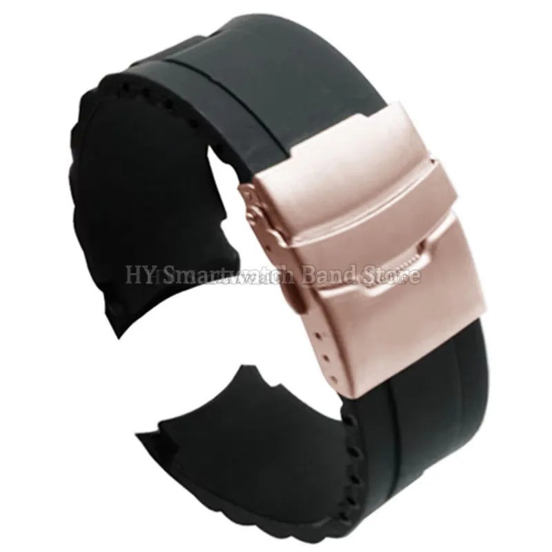 Silicone Watch Strap 16mm 18mm 20mm 22mm 24mm 26mm for Men Women Curved End