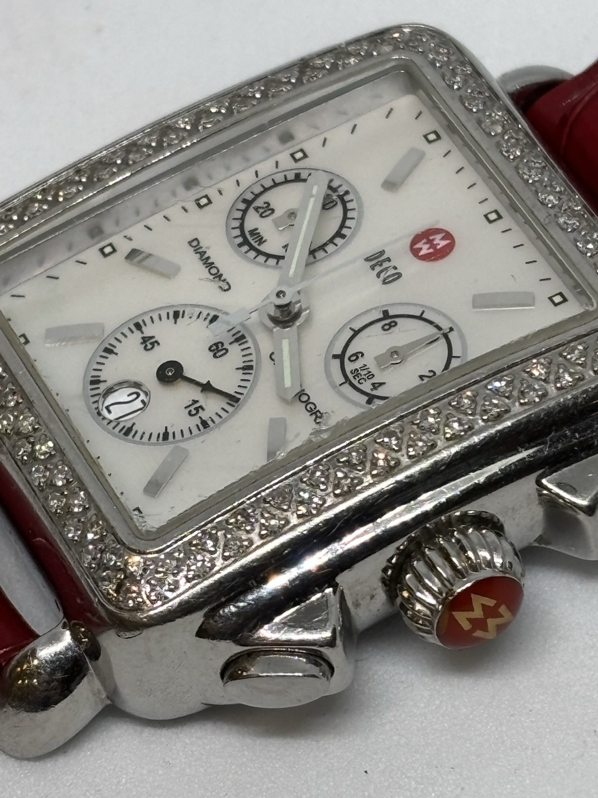 Michele Deco Diamond Chronograph 71-6000 Watch, ETA 251 471 Movement, Runs, READ