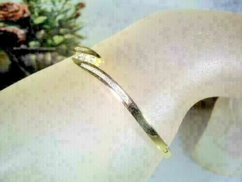 5Ct Round Lab Created Diamond Vintage Bangle Bracelet 14K Yellow Gold Finish