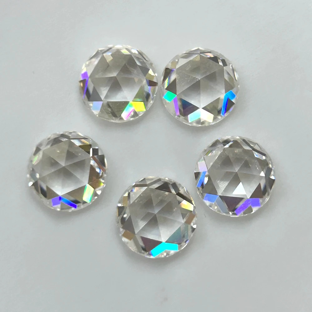 2-12mm Round Shape Flat Rose Cut Moissanite Loose Stone D Color VVS1 Gemstones