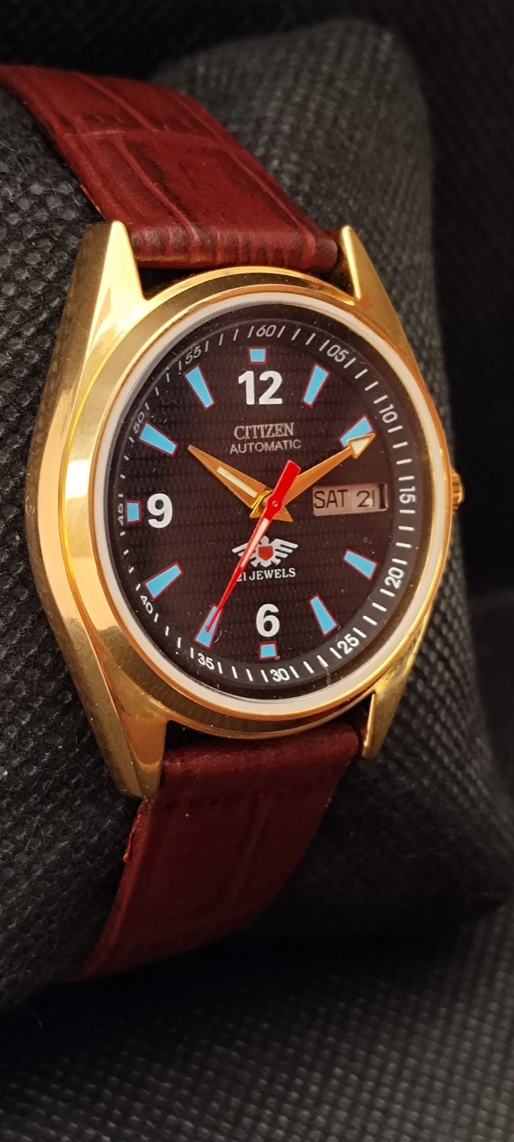 Vintag Automatic Citizen Japan Made Black Dial Day/ Date Men’s Wrist Watch