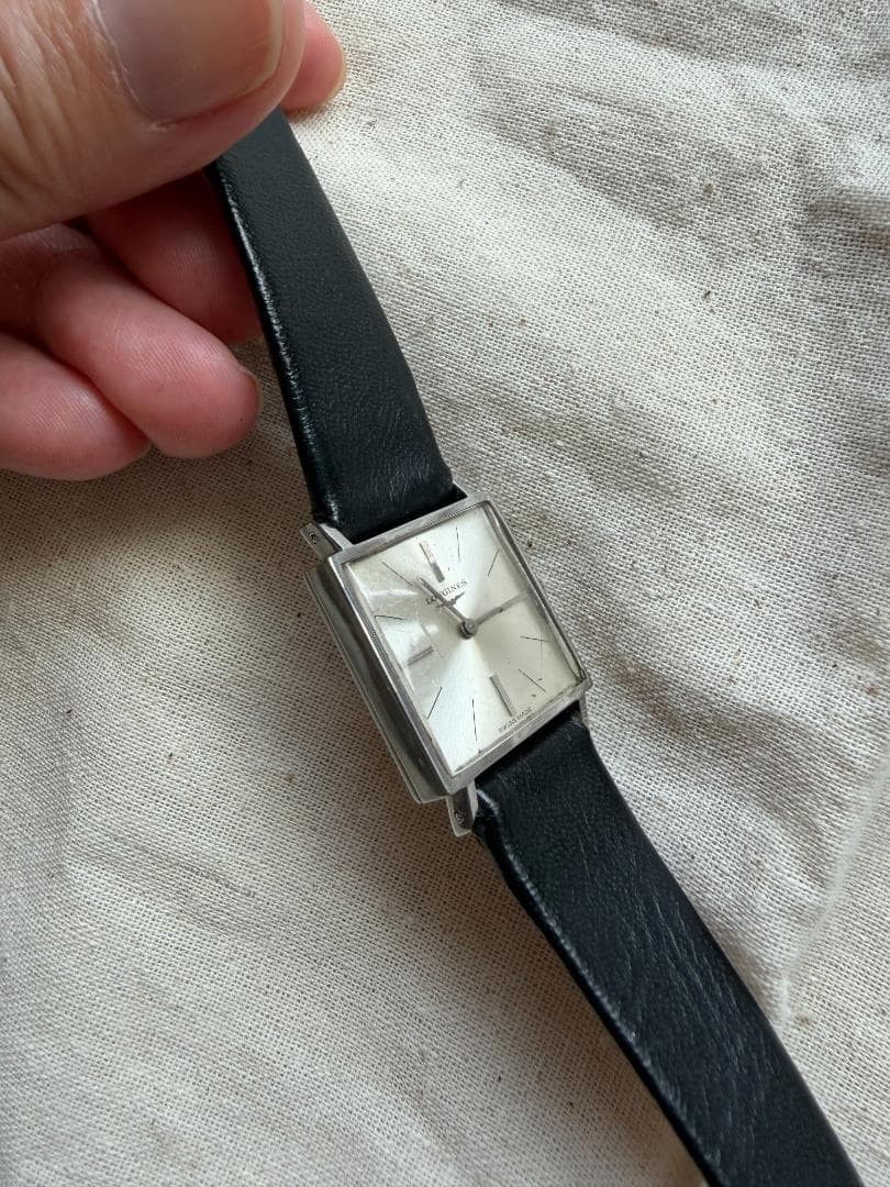 Longines Square Manual Wind Watch Black Dial Used