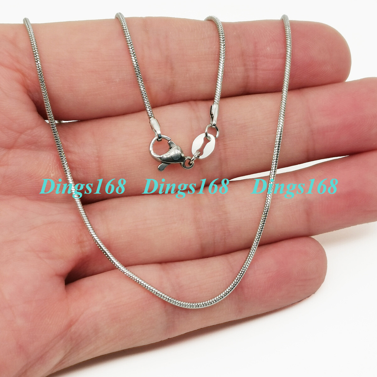 925 Sterling Silver Classic 2mm Wide Snake Chain Necklace 16/17/18/19/20~38 inch