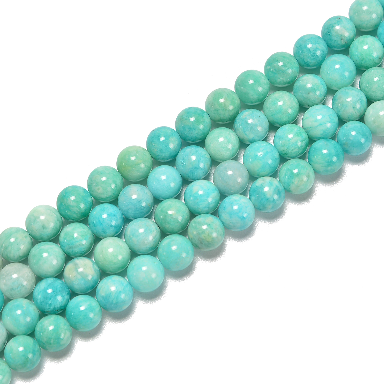Green Blue Amazonite Smooth Round 6mm 7mm 7.8mm 8mm 9mm 10mm 12mm 15.5” Strand