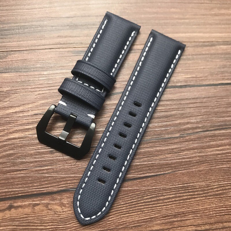 Quality Carbon Fibre Bottom Canvas Watch Band Straps Mens for Panerai 22 24 26mm