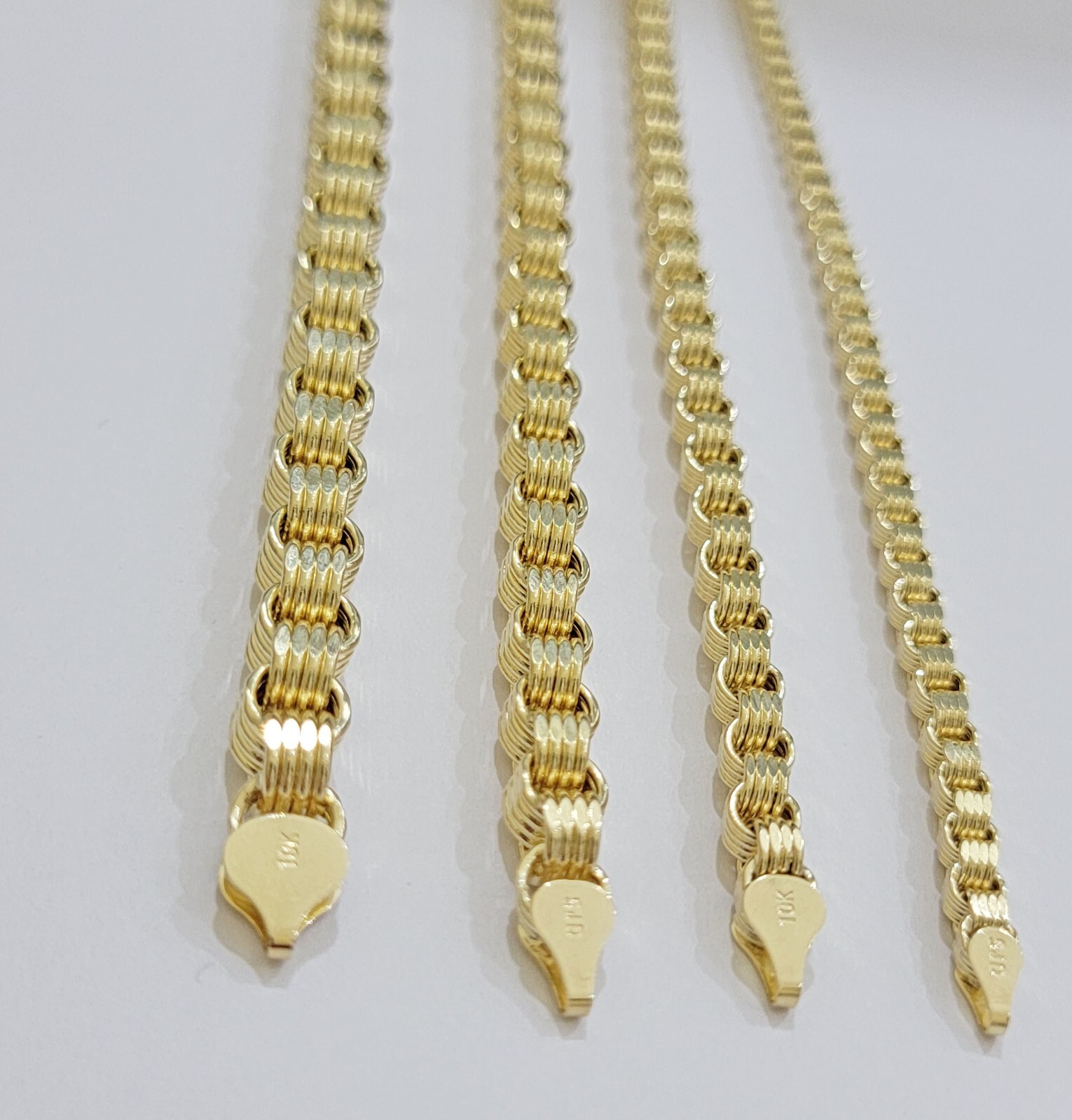Real 10k Yellow Gold Byzantine Chain Necklace 20 inch – 30″ Men 4mm 5mm 6mm 7mm