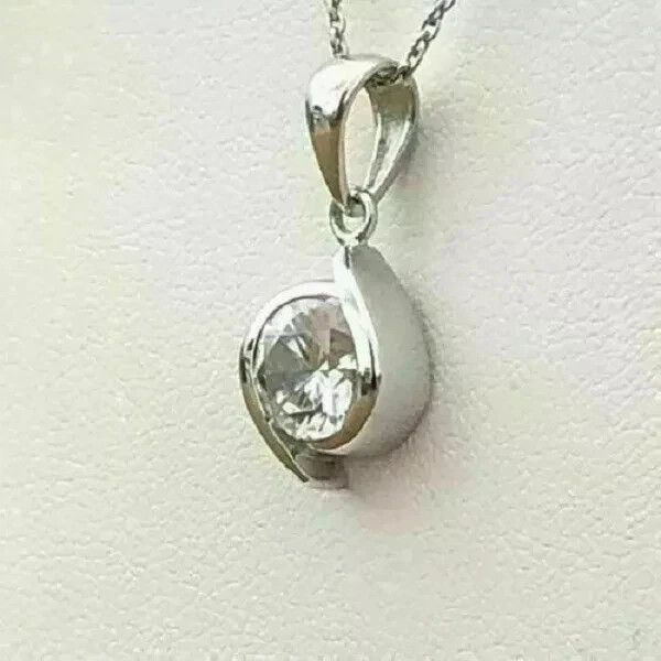 2.00Ct Round Cut Diamond Solitaire Pendant 14k White Gold Finish 18″ Free Chain