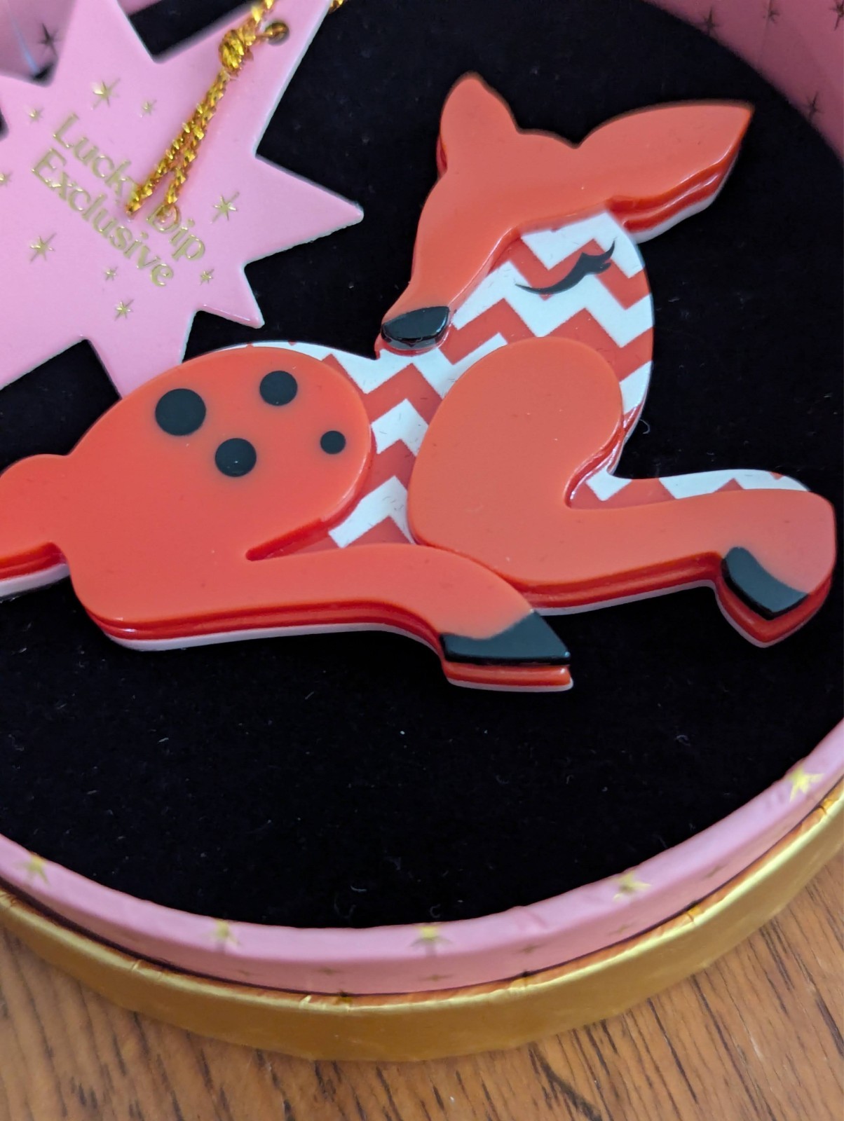 Erstwilder Dot The Dozing Deer Resin Brooch Lucky Dip Exclusive 2023 NWT
