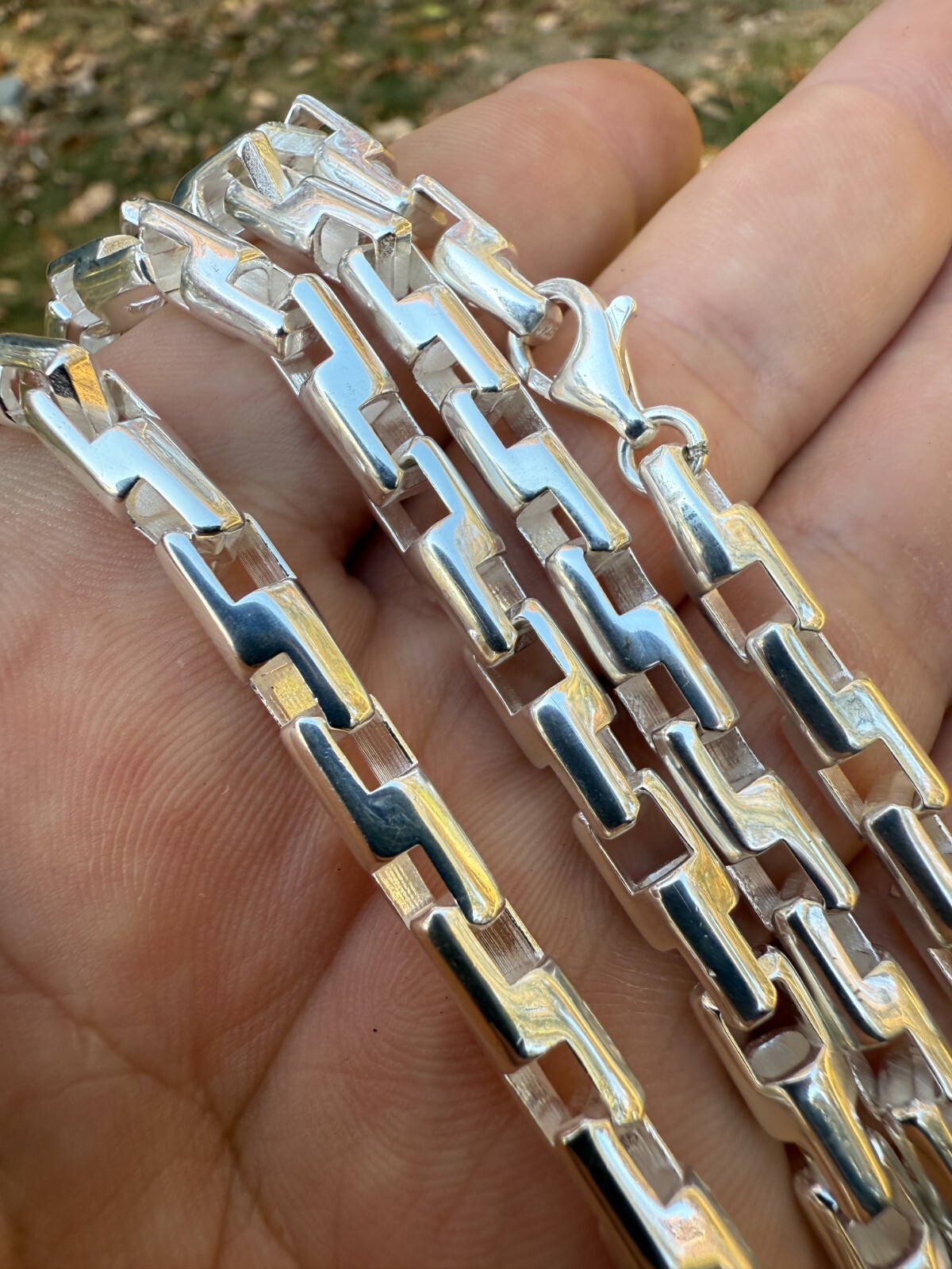 Real 925 Sterling Silver Handmade Custom 6mm Bullet Rolo Chain Necklace 18-28″