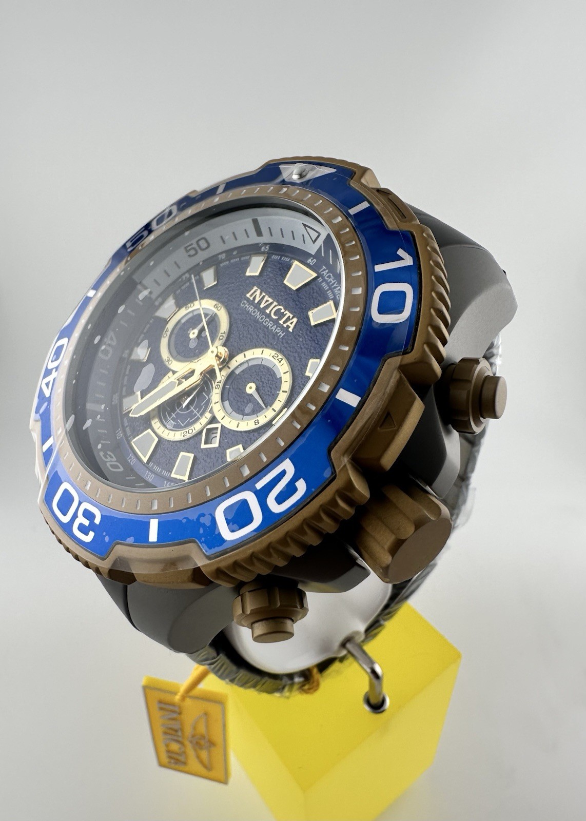 Invicta TI-22 Men’s Quartz Chronograph 100m 47mm Blue Dial Ti Black Silicone