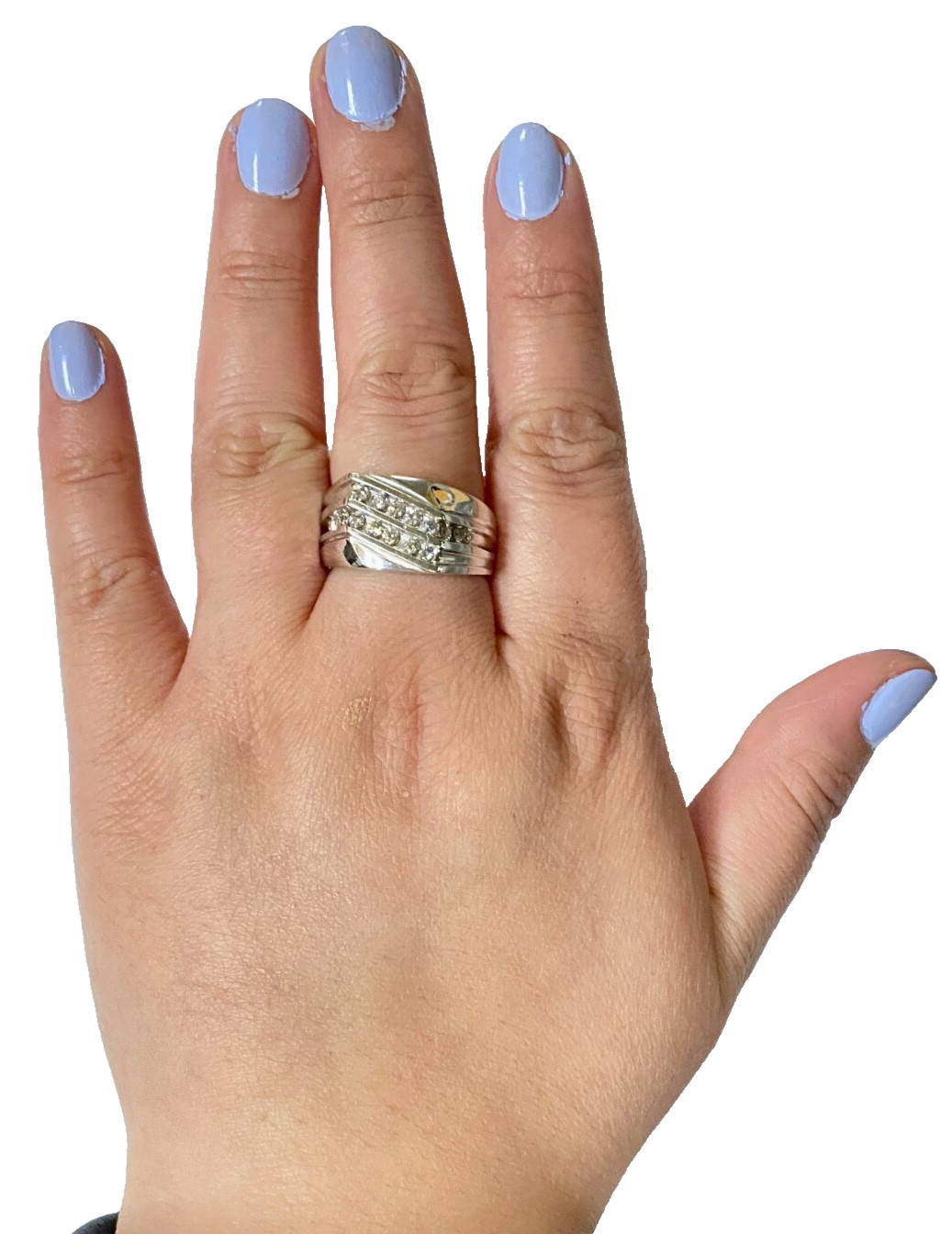 NEW 10k White Gold Men’s Ring with 0.50ctw Diamonds (Size 10.25) 5.3 gram