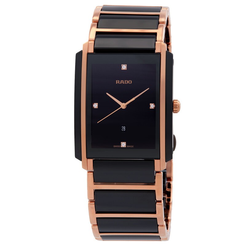Rado Integral L Black Dial Ceramic Diamond Men’s Quartz Watch (R20207712)