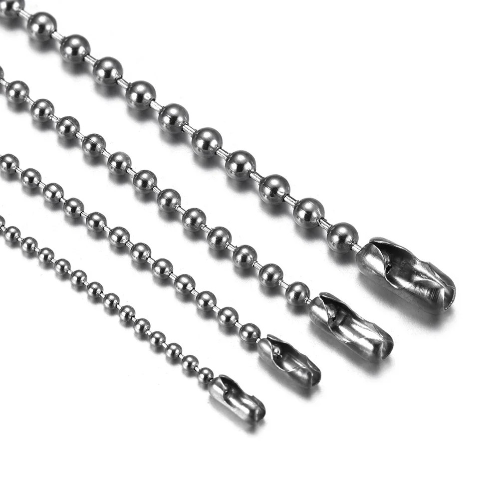 Stainless Steel Finished Chains Necklace Ball Chain with Findings Bundle Steel J