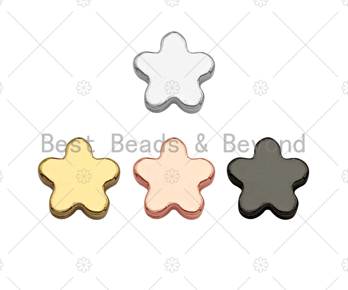 5pc Star Spacer Beads for Jewelry Making, Gold/Silver/Black/Rose Gold Finish