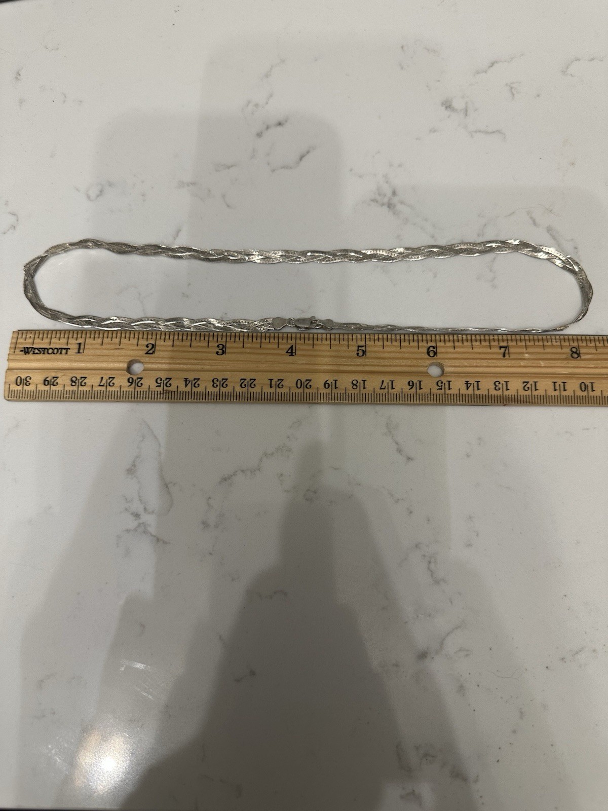 Vintage Sterling Silver 925 Braided Herringbone Chain Necklace 18” Italy 8.5g