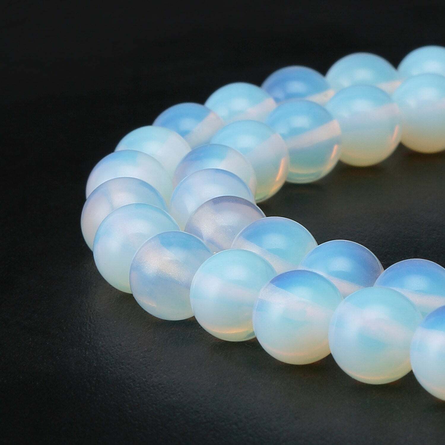 Opalite Smooth Round Beads 4mm 6mm 8mm 10mm 12mm 15.5″ Strand