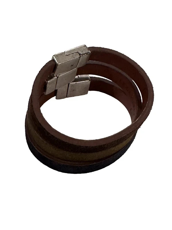 Dsquared2 Men’s Brown Leather Velour Bracelet – Made in Italy – New