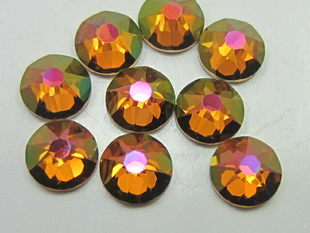 12ss CRYSTAL MAHOGANY FLAT BACK European Rhinestones 1gr.