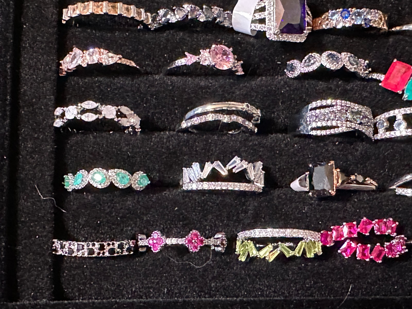 90+ Fashion Costume Jewelry Sparkly Rings-Size: 11 -New-Attention Performers!
