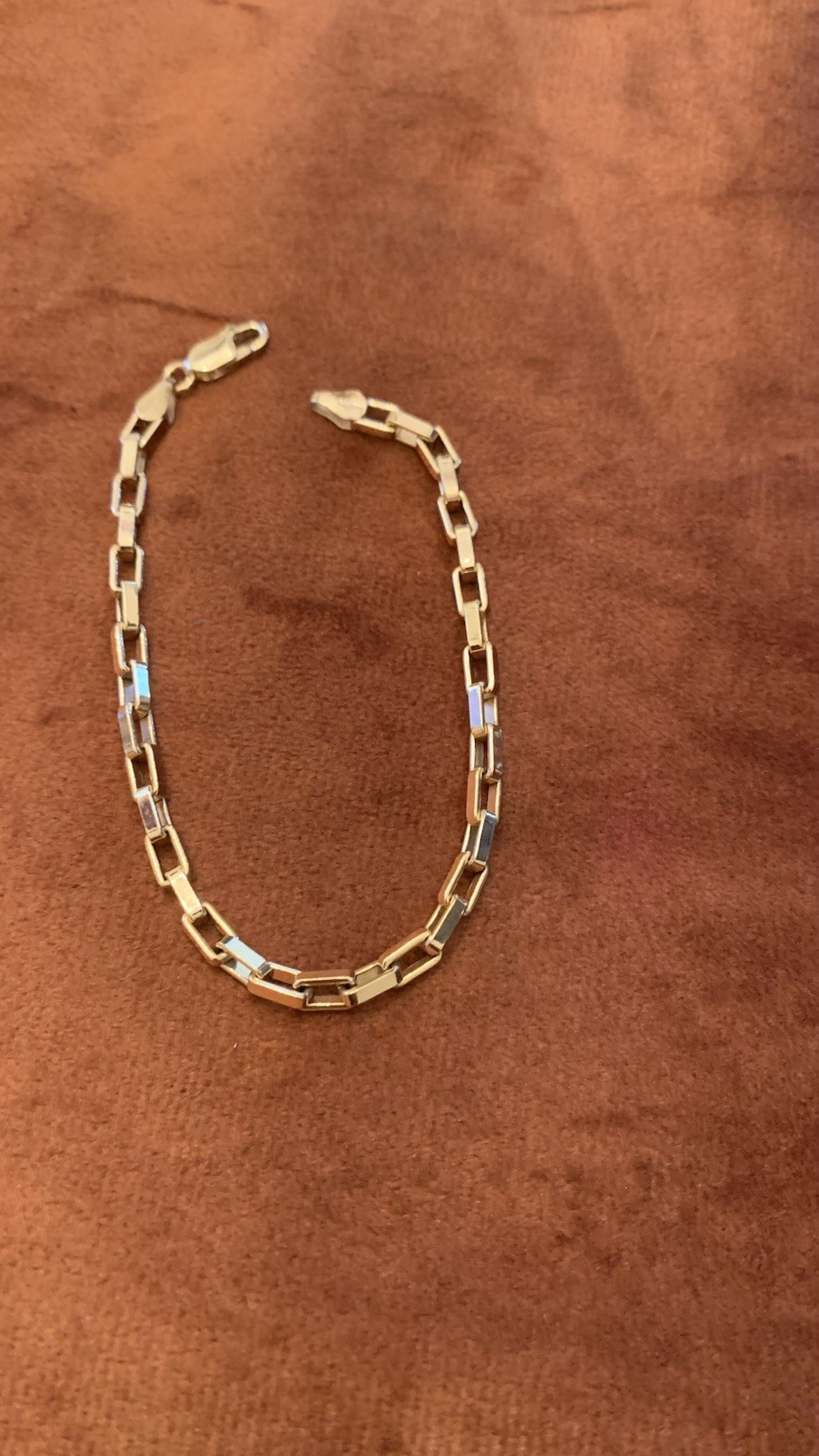 Paper Clip Bracelet Made In Italy 925 Gold Tone Excellent Condition