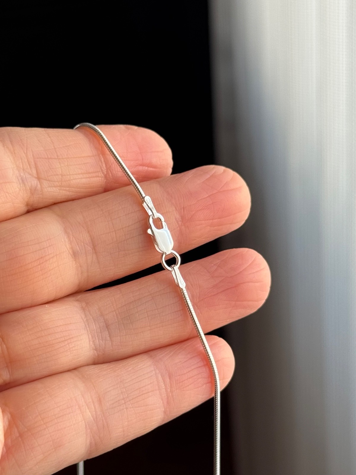 925 Sterling Silver (0.7mm – 0.9mm – 1.2mm – 1.5mm) Snake Chain for Women Men